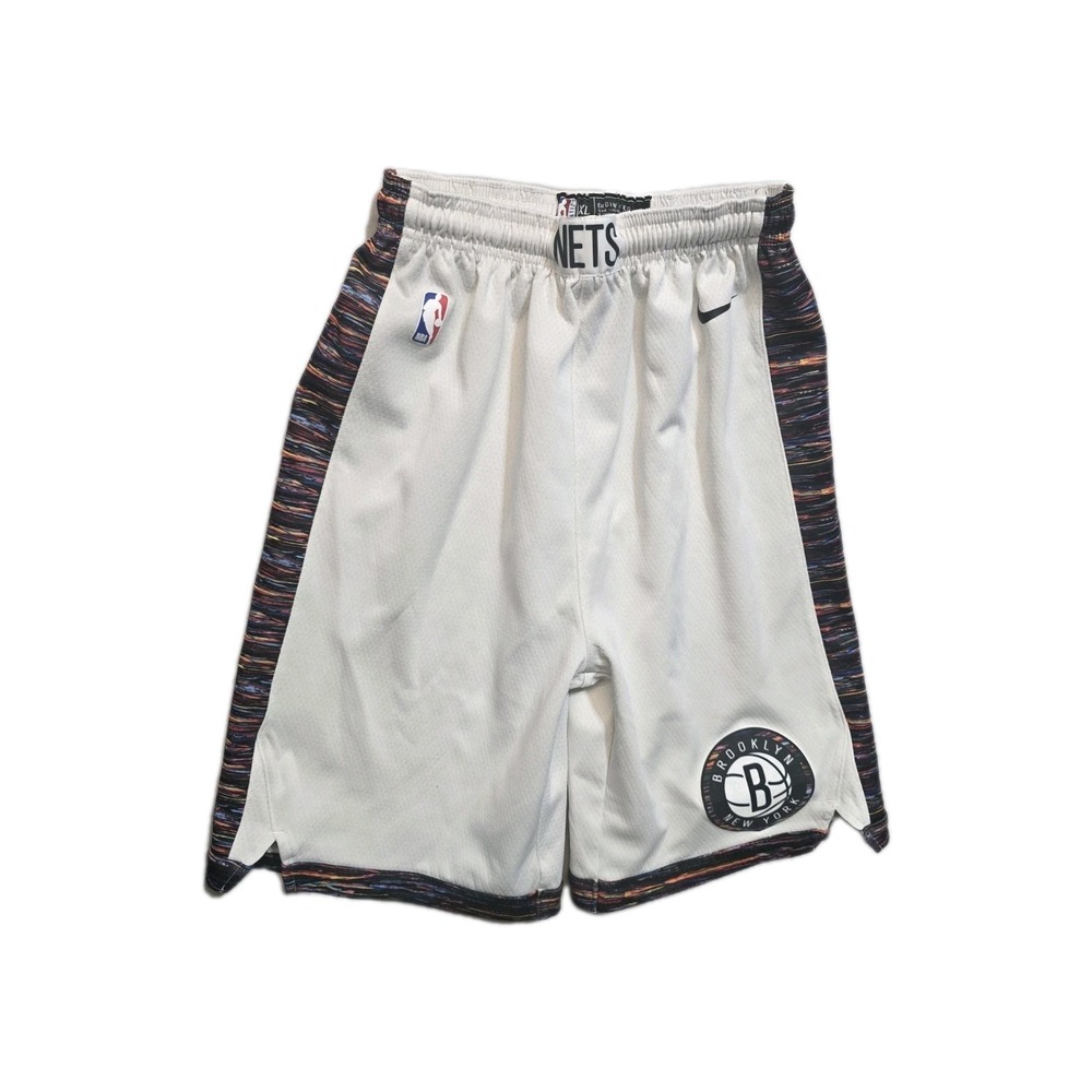 Brooklyn Nets White Shorts Nike City Edition NBA Authentic Dri-Fit Boys XL Y